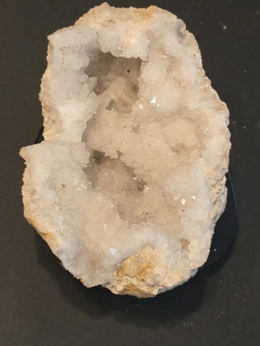 🤍 White Quartz Druzy Geode • 10.97 oz / 311g • Approx. 4.5"